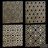 a set of square decorative panels 23