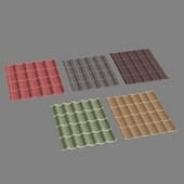 a set of metal tiles