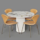 dining group with apriori str 120x120 table (symphonie etoile) and apriori ns chairs