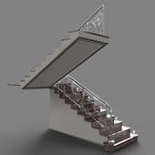 stairs with wrought iron railings