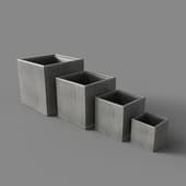 pot effectory concrete cube pot dark gray