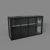 large cabinet with double led backlight, art. 600 led, 1400x815nx390, black