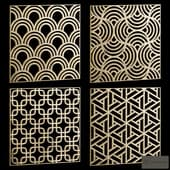 a set of square decorative panels 17