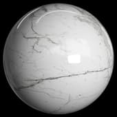 Large Round Side White Marble