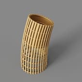 cyclone large planter - natural rattan mushroom