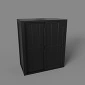 large cabinet with sliding wooden doors, art. 321, 720x815nx390, black