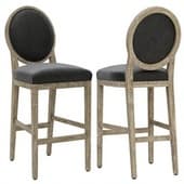 Restoration Hardware French Contemporary Round Leather Stool