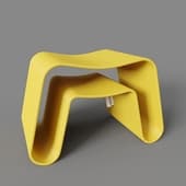 functional stand, console, buba stool yellow