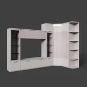 rimini living room set, white, corner, with tv space (10), 217.8 cm
