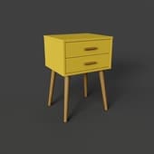 bedside table evaine-3 double mustard