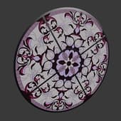 tiffany-style stained glass, round