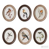 a set of oval paintings