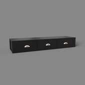 shelf with drawers, large, art. 372, 1400x220h390, black