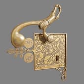 padlock with peacock handle