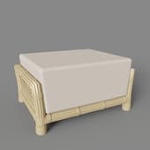 villa natural rattan banquette