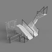 Art-deco forged fence