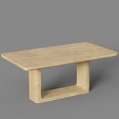 the dining table is rectangular, open in a modern style