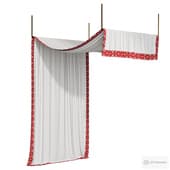 draped canopy for a bedroom with a russian ornament 04