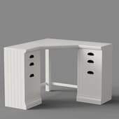 corner table with drawers in the coastal style