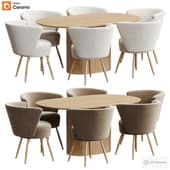 Rossi Armchair and Ellipse Dable Dining set