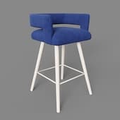 mars semi-marble chair, selesta 36 velour, beech, white stain