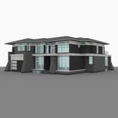 a model of a modern two-storey house