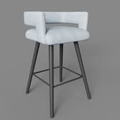 mars semi-marble chair, grey velour