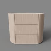 lagom chest of drawers 3 drawers 90 cm wide (natural oak, milk)