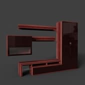 rimini red-brown living room set with tv space (3), 217.8 cm