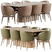 Norah Dining Chair and Eton Natural Wood Ceramic 