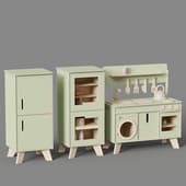 kitchen with refrigerator for children three raccoons 3