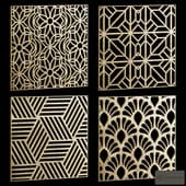 a set of square decorative panels 13