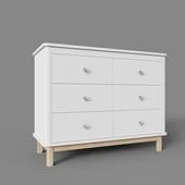 chest of drawers classic 6 drawers (white)