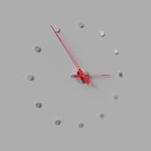 rodon i 12 wall clock red-chrome