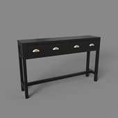 small double shelf with drawer, art. 617+661, 1400x204nx310, black
