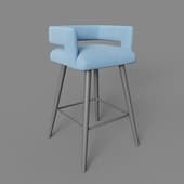 mars bar stool, blue velour black frame