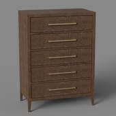 narrow chest of drawers with 5 drawers in minimalistic style