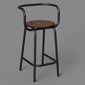 designer loft semi-bar stool with backrest and armrests bs 2
