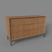 chest of drawers velvet 3 drawers oak chestnut matt