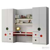 children's closet with a work place 03