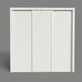 interior partition with suspended doors