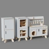kitchen with refrigerator for children three raccoons 4