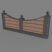 the fence is lined with granite slabs