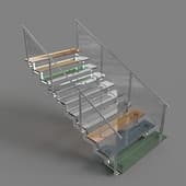 stairs with glass steps