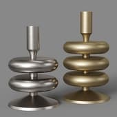 stone candle holder, 17 cm, silver bergenson bjorn