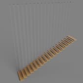 wooden ladder on cables