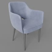 rose chair, graphite velour, metal legs