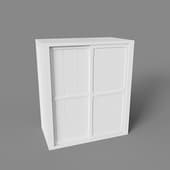 large cabinet with sliding wooden doors, art. 321, 720x815nx390, white
