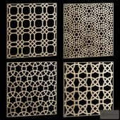 a set of square decorative panels 11