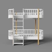 classic bunk bed front staircase (white)